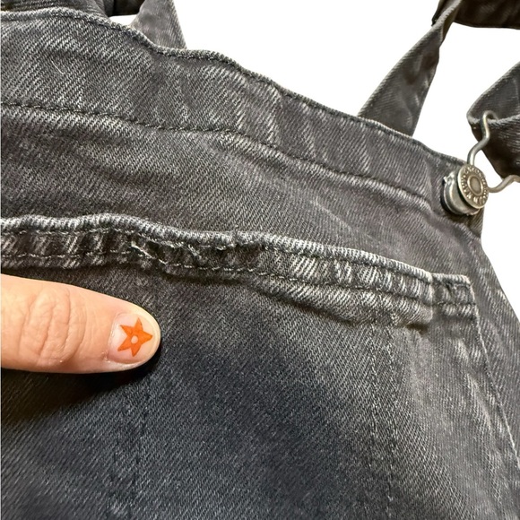 Old Navy Women’s Black Denim Overalls Size 4 Adjustable Straps Pockets - Picture 2 of 10